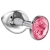 Большая серебристая анальная пробка Diamond Pink Sparkle Large с розовым кристаллом - 8 см. - Lola Games - купить с доставкой в Одинцово