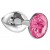 Малая серебристая анальная пробка Diamond Pink Sparkle Small с розовым кристаллом - 7 см. - Lola Games - купить с доставкой в Одинцово