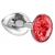 Малая серебристая анальная пробка Diamond Red Sparkle Small с красным кристаллом - 7 см. - Lola Games - купить с доставкой в Одинцово