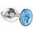 Малая серебристая анальная пробка Diamond Light blue Sparkle Small с голубым кристаллом - 7 см. - Lola Games - купить с доставкой в Одинцово