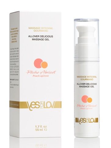 Универсальный массажный гель-смазка Allover Delicious Massage Gel с ароматом персика и аброкоса - 50 мл. - YESforLOV - купить с доставкой в Одинцово