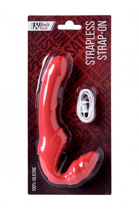 Красный безремневой страпон с вибрацией - ToyFa - купить с доставкой в Одинцово
