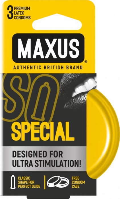 Презервативы с точками и рёбрами в железном кейсе MAXUS Special - 3 шт. - Maxus - купить с доставкой в Одинцово