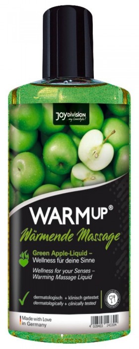 Массажное масло WARMup Green Apple с ароматом яблока - 150 мл. - Joy Division - купить с доставкой в Одинцово