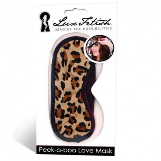 Леопардовая маска на глаза Peek-a-Boo - Lux Fetish - купить с доставкой в Одинцово