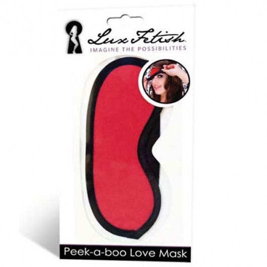 Красная маска на глаза Peek-a-Boo - Lux Fetish - купить с доставкой в Одинцово