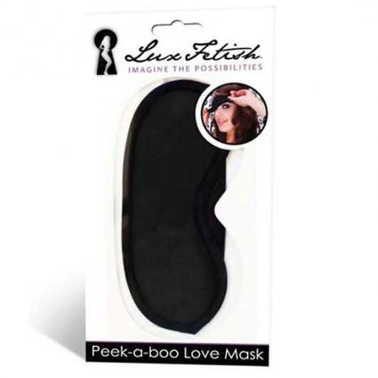 Черная маска на глаза Peek-a-Boo - Lux Fetish - купить с доставкой в Одинцово