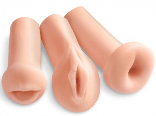 Комплект из 3 мастурбаторов All 3 Holes: вагина, анус, ротик - Pipedream - в Одинцово купить с доставкой