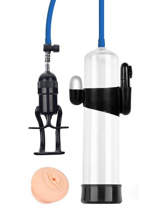 Прозрачная вакуумная вибропомпа Sex Expert с насадкой-вагиной - Sex Expert - в Одинцово купить с доставкой