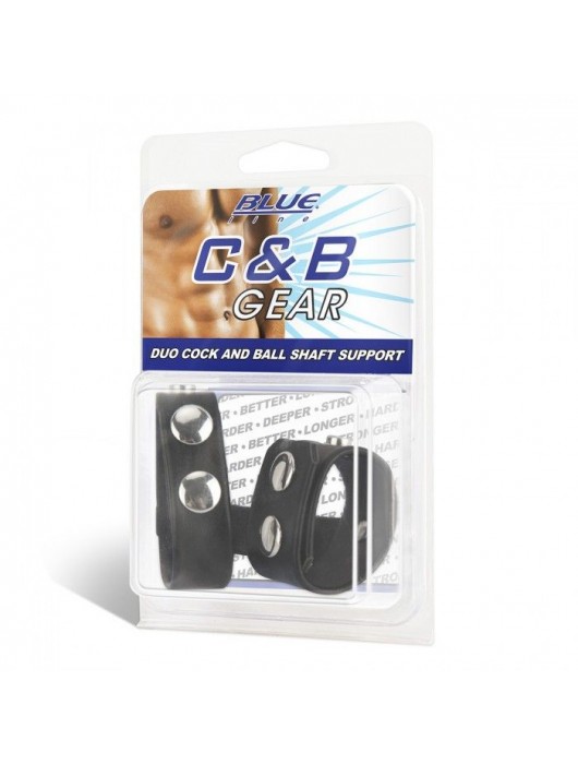 Двойной поддерживаюший ремень для пениса с заклепками - BlueLine - купить с доставкой в Одинцово