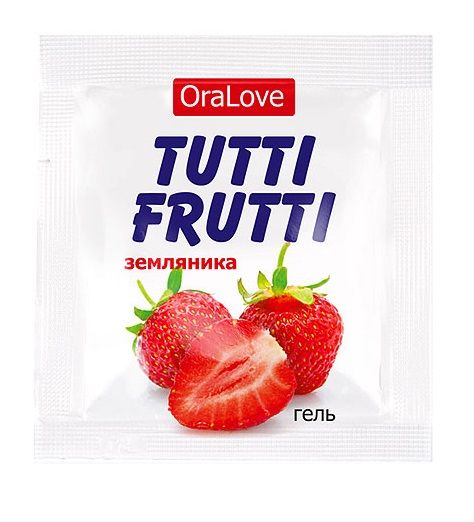 Пробник гель-смазки Tutti-frutti с земляничным вкусом - 4 гр. - Биоритм - купить с доставкой в Одинцово