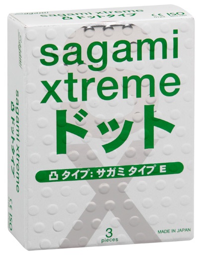 Презервативы Sagami Xtreme SUPER DOTS с точками - 3 шт. - Sagami - купить с доставкой в Одинцово