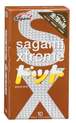 Презервативы Sagami Xtreme FEEL UP с точечной текстурой и линиями прилегания - 10 шт. - Sagami - купить с доставкой в Одинцово