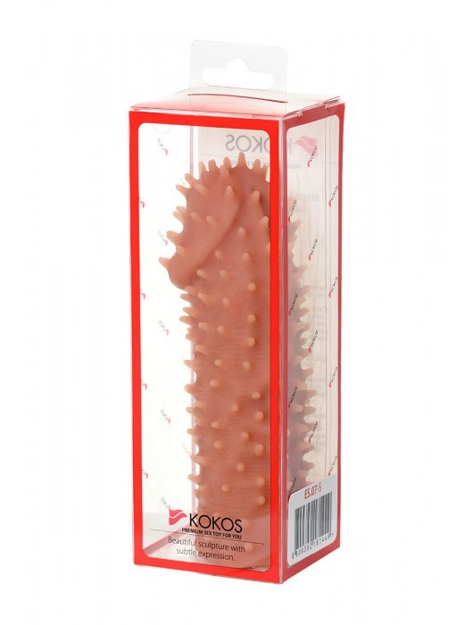 Телесная реалистичная насадка KOKOS Extreme Sleeve 07 с дополнительной стимуляцией - 12,7 см. - KOKOS - в Одинцово купить с доставкой
