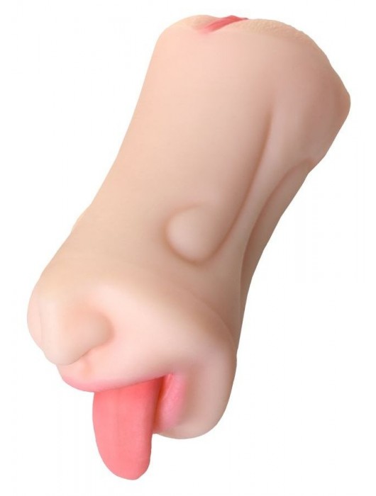 Телесный двусторонний мастурбатор Fruity Tongue - ротик и вагина - ToyFa - в Одинцово купить с доставкой