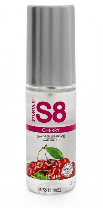 Смазка на водной основе S8 Flavored Lube со вкусом вишни - 50 мл. - Stimul8 - купить с доставкой в Одинцово