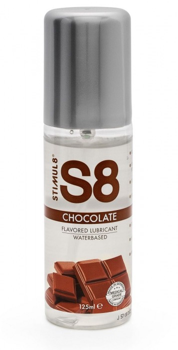 Смазка на водной основе S8 Flavored Lube со вкусом шоколада - 125 мл. - Stimul8 - купить с доставкой в Одинцово