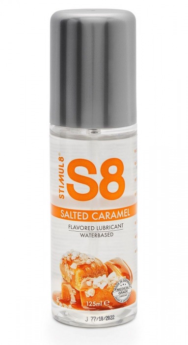Смазка на водной основе S8 Flavored Lube со вкусом соленой карамели - 125 мл. - Stimul8 - купить с доставкой в Одинцово
