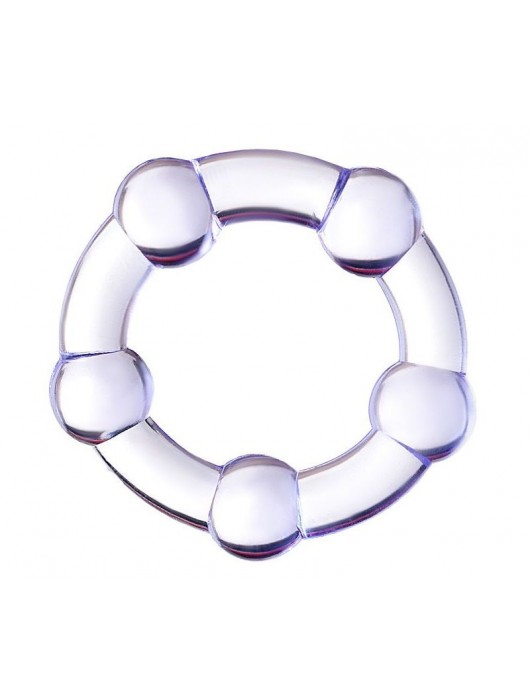 Фиолетовое эрекционное кольцо на пенис с бусинами - Штучки-дрючки - в Одинцово купить с доставкой