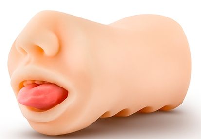 Телесный мастурбатор-ротик с язычком Oral Anne - Blush Novelties - в Одинцово купить с доставкой
