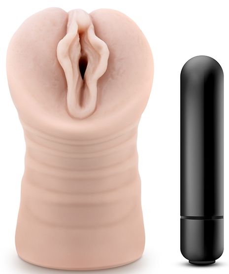 Телесный мастурбатор-вагина с вибропулей Ashley - Blush Novelties - в Одинцово купить с доставкой