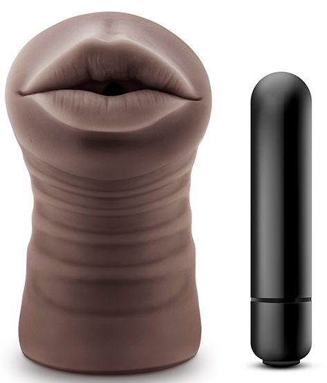 Коричневый мастурбатор-ротик Heather - Blush Novelties - в Одинцово купить с доставкой