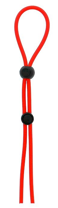 Красное лассо на пенис с двумя бусинами STRETCHY LASSO CAGE - Dream Toys - в Одинцово купить с доставкой