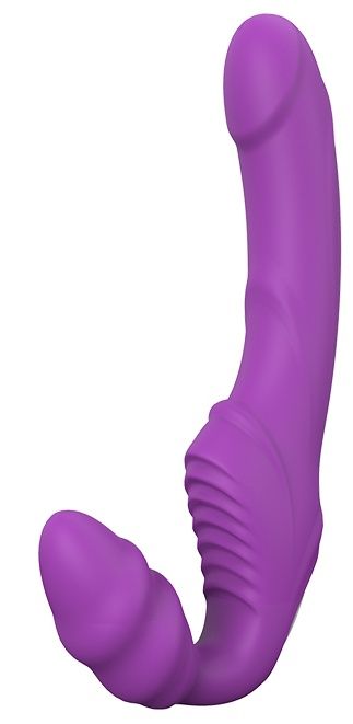 Фиолетовый безремневой вибрострапон DOUBLE DIPPER - Dream Toys - купить с доставкой в Одинцово