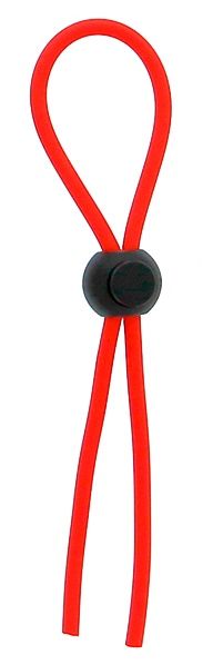 Красное эрекционное лассо с одной бусиной-утяжкой STRETCHY THIN LASSO - Dream Toys - в Одинцово купить с доставкой