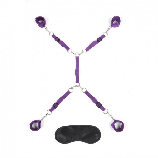 Фиолетовый набор фиксаций на кровати Classic Bedspreader - Lux Fetish - купить с доставкой в Одинцово