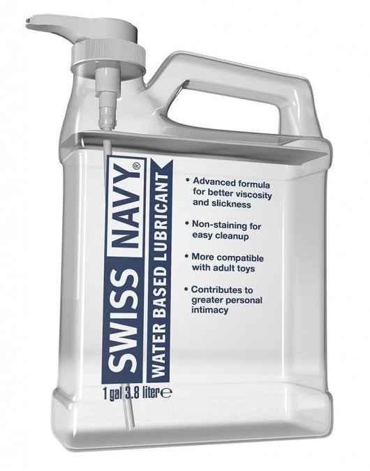Канистра лубриканта Swiss Navy Water Based Lube на водной основе - 3,8 л. - Swiss navy - купить с доставкой в Одинцово