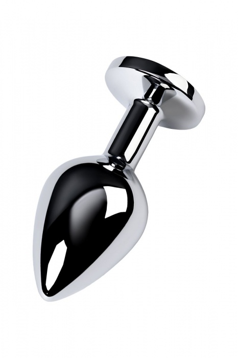 Серебристая конусовидная анальная пробка с голубым кристаллом - 8 см. - ToyFa - купить с доставкой в Одинцово