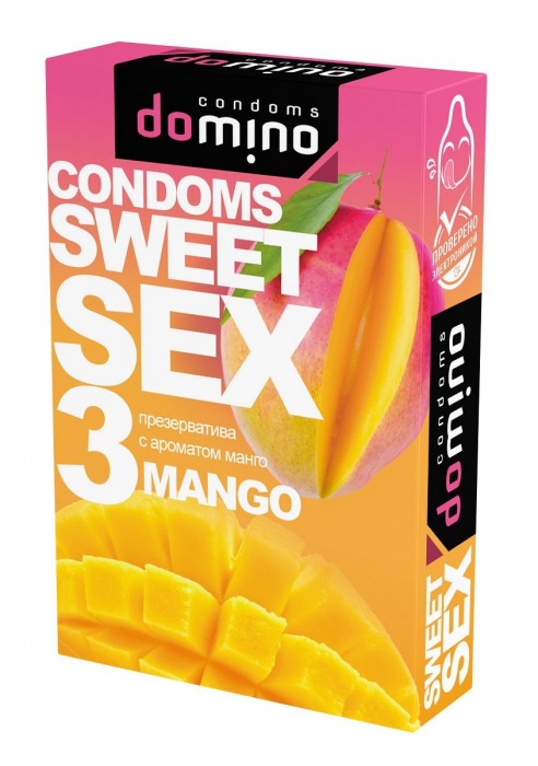 Презервативы для орального секса DOMINO Sweet Sex с ароматом манго - 3 шт. - Domino - купить с доставкой в Одинцово