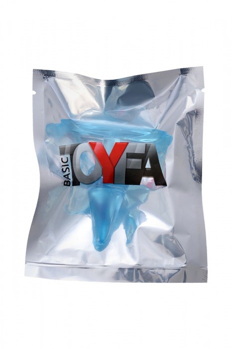 Голубая анальная втулка с ограничителем - 6,5 см. - Toyfa Basic