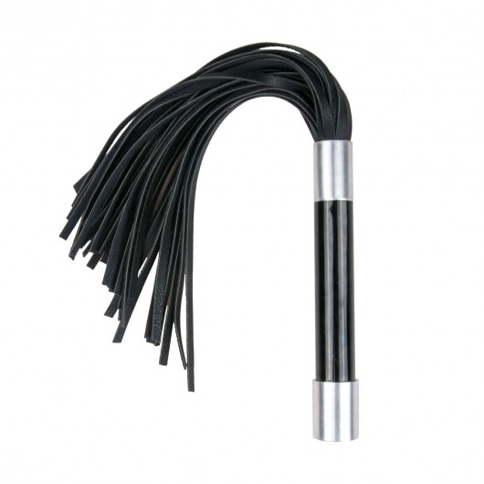 Черная плеть Easytoys Flogger With Metal Grip - 38 см. - Easy toys - купить с доставкой в Одинцово