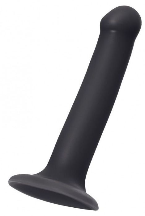 Черный фаллос на присоске Silicone Bendable Dildo M - 18 см. - Strap-on-me - купить с доставкой в Одинцово