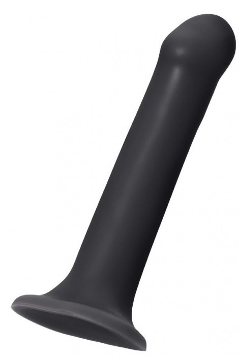 Черный фаллос на присоске Silicone Bendable Dildo XL - 20 см. - Strap-on-me - купить с доставкой в Одинцово