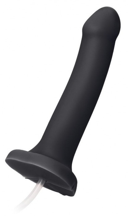 Черный фаллос с имитацией эякуляции Silicon Cum Dildo L - 19,6 см. - Strap-on-me - купить с доставкой в Одинцово