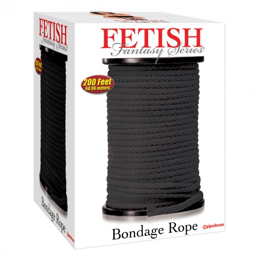 Черная веревка для связывания Bondage Rope - 60,9 м. - Pipedream - купить с доставкой в Одинцово