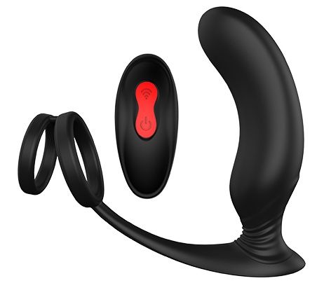 Черный массажер простаты REMOTE P-PLEASER - Dream Toys - в Одинцово купить с доставкой