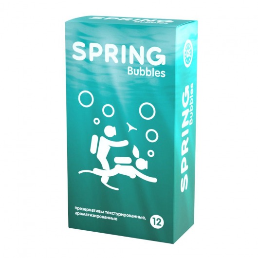 Презервативы SPRING BUBBLES с пупырышками - 12 шт. - SPRING - купить с доставкой в Одинцово
