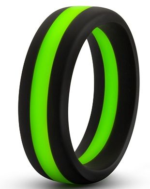 Черно-зеленое эрекционное кольцо Silicone Go Pro Cock Ring - Blush Novelties - в Одинцово купить с доставкой