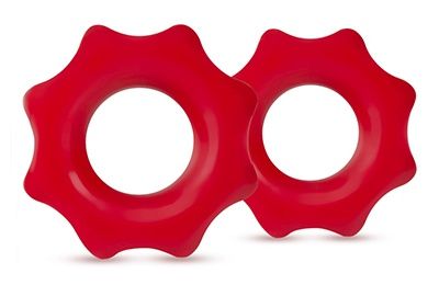 Набор из 2 красных фигурных эрекционных колец NUTZ - Blush Novelties - в Одинцово купить с доставкой