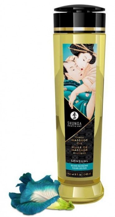 Массажное масло Sensual с цветочным ароматом - 240 мл. - Shunga - купить с доставкой в Одинцово
