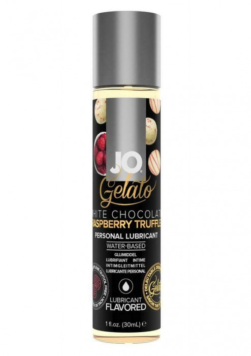 Лубрикант с ароматом трюфелей из белого шоколада и малины JO GELATO WHITE CHOCOLATE RASPBERRY TRUFFLE - 30 мл. - System JO - купить с доставкой в Одинцово