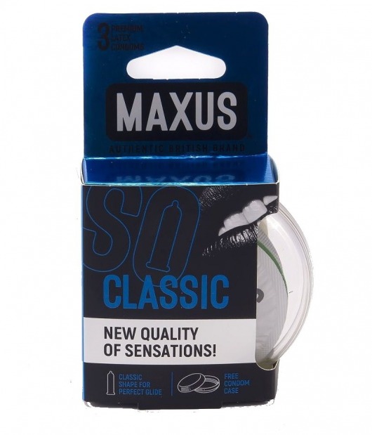 Классические презервативы в пластиковом кейсе MAXUS Classic - 3 шт. - Maxus - купить с доставкой в Одинцово