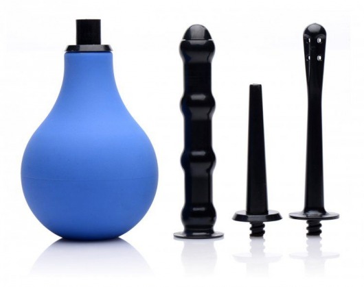 Анальный душ с 3 насадками Premium One-way Valve Anal Douche Set - XR Brands - купить с доставкой в Одинцово