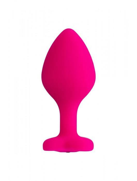 Розовая анальная втулка Diamond Heart с прозрачным кристаллом - 8 см. - ToyFa - купить с доставкой в Одинцово