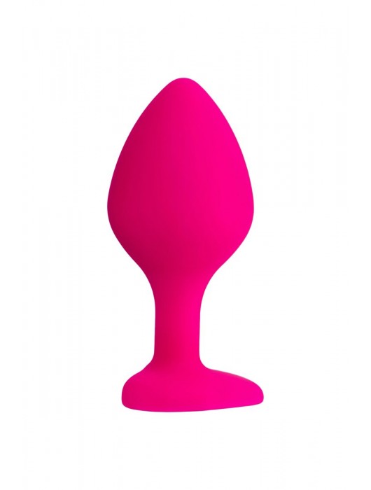 Розовая анальная втулка Diamond Heart с прозрачным кристаллом - 8 см. - ToyFa - купить с доставкой в Одинцово