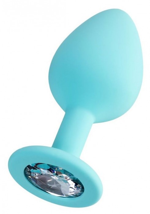 Мятная анальная втулка Brilliant с прозрачным кристаллом - 8 см. - ToyFa - купить с доставкой в Одинцово